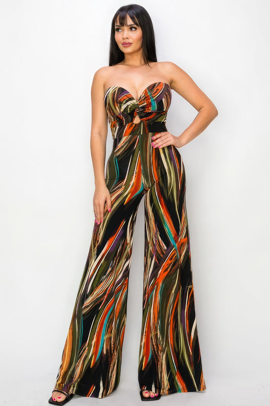 Shop Allover Print Twist Front Wide Leg Jumpsuit – Chic, Stylish & Comfortable Women's Fashion for Every Occasion