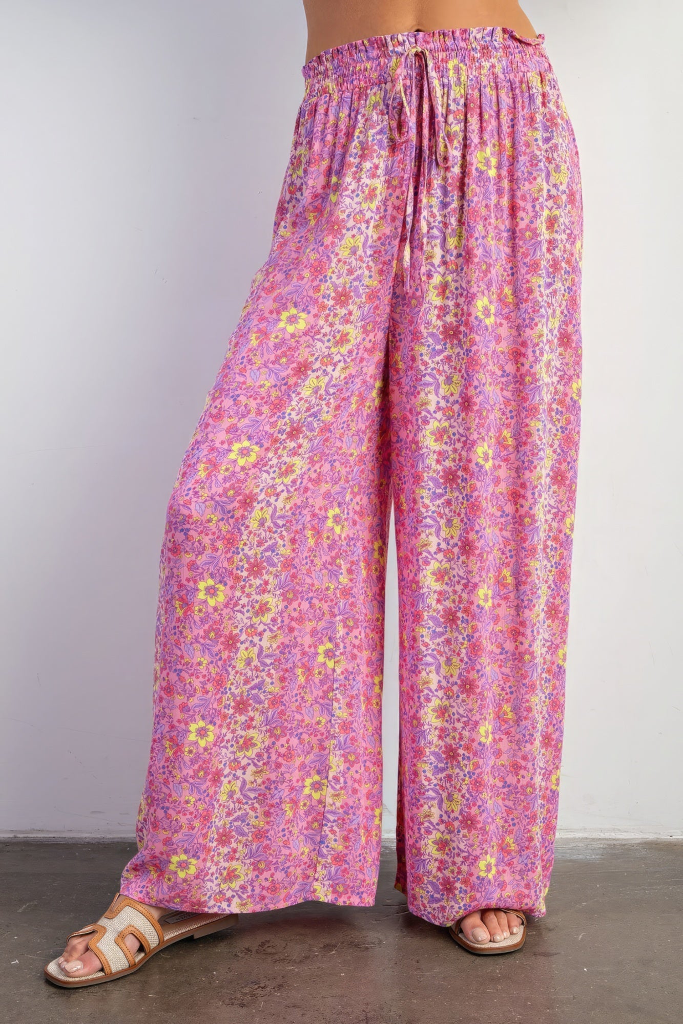 Floral Print Gauze Palazzo Pants | Lightweight 100% Rayon for Soft, Breezy Comfort