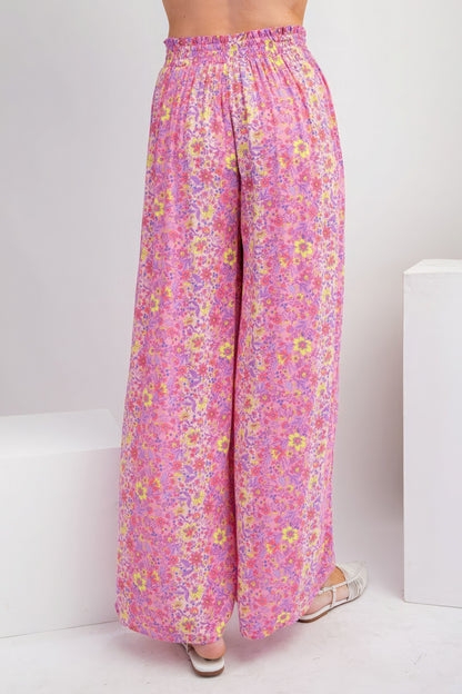 Floral Print Gauze Palazzo Pants | Lightweight 100% Rayon for Soft, Breezy Comfort