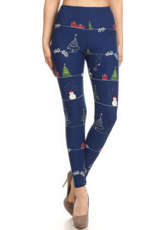 Shop Christmas Cartoon Printed High-Waisted Leggings – Fun, Festive, and Comfortable Leggings for Holiday Cheer