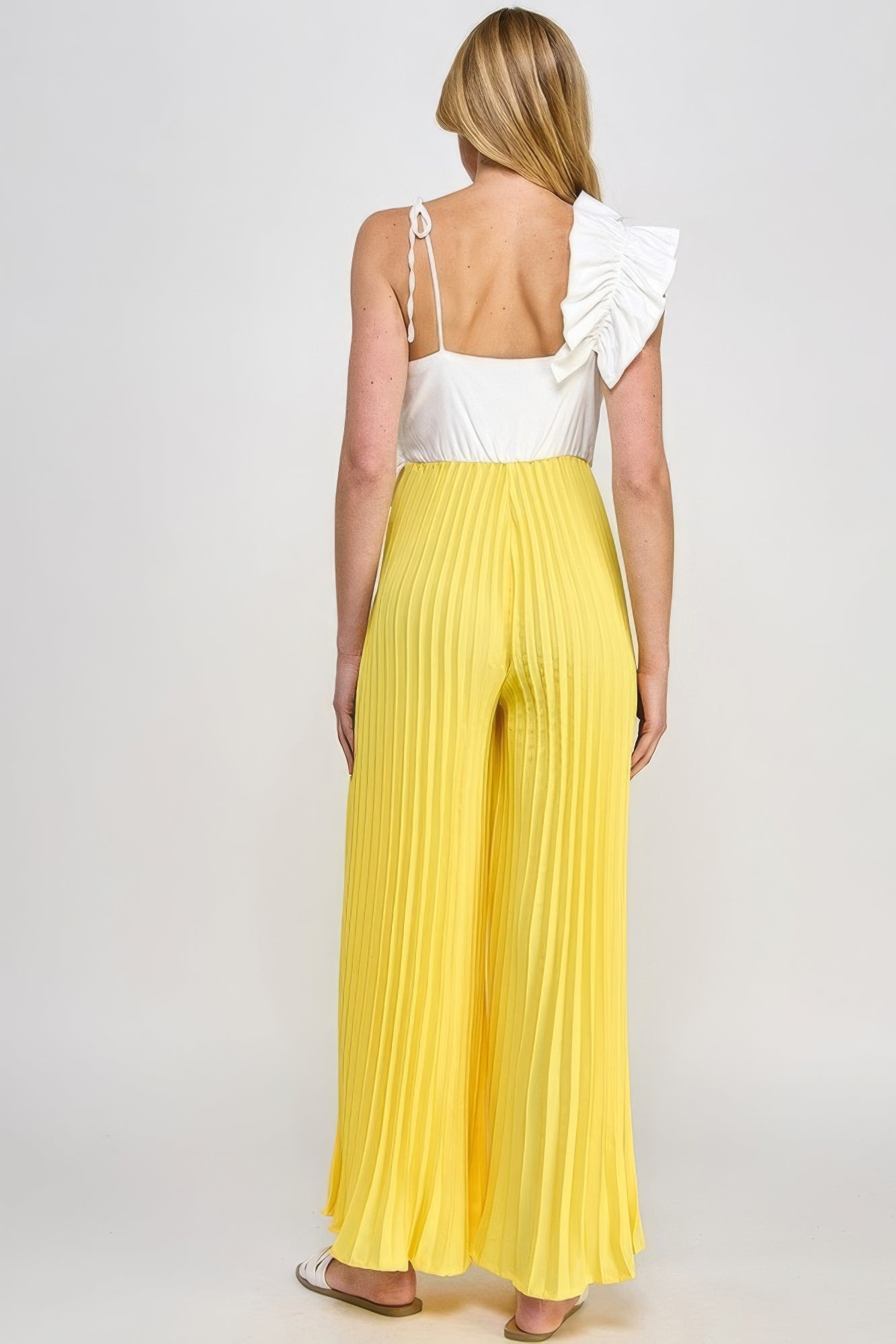 Shop Cami Asymmetrical Ruffle Detail Pleated Bottom Jumpsuit – Chic, Trendy, and Flattering Outfit for Any Occasion