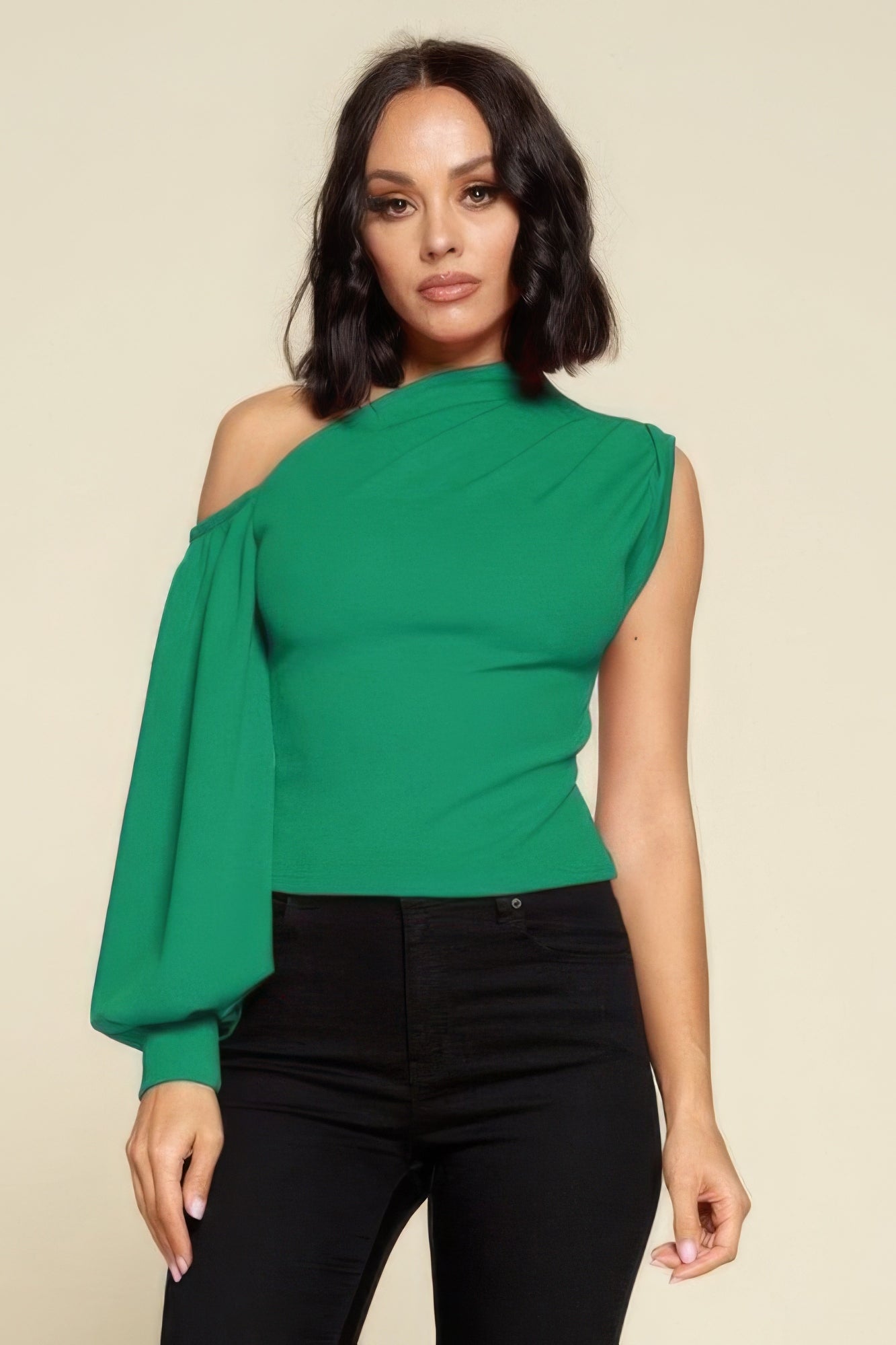 Trendy Ladies One-Shoulder Top - Soft Polyester-Spandex Blend, Perfect for Casual Outings or Chic Night Looks