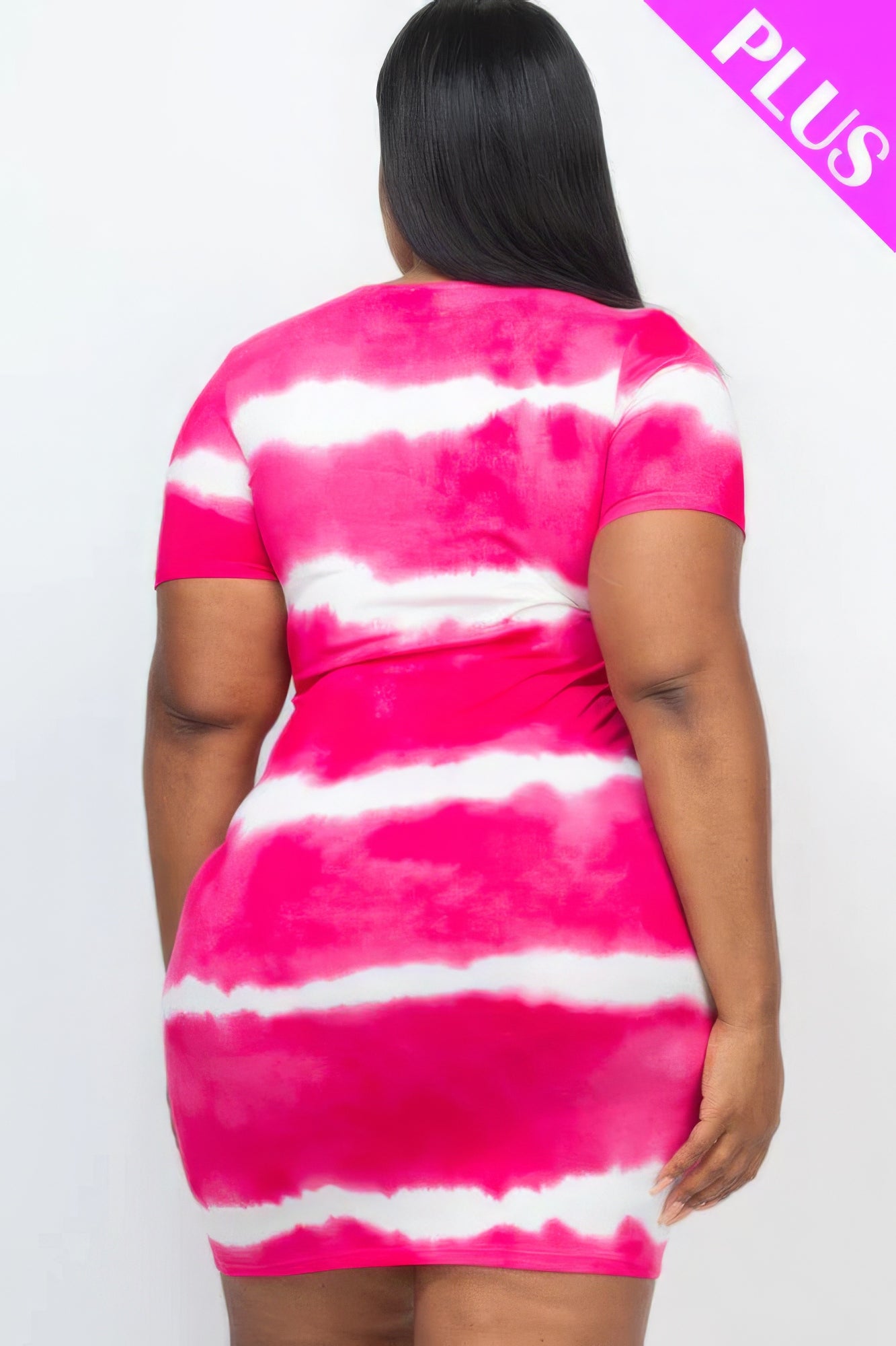 Plus Size Tie-Dye Bodycon Dress – Soft Stretch Jersey Fabric with Trendy Print, Perfect for Stylish Outings, Parties & Everyday Chic