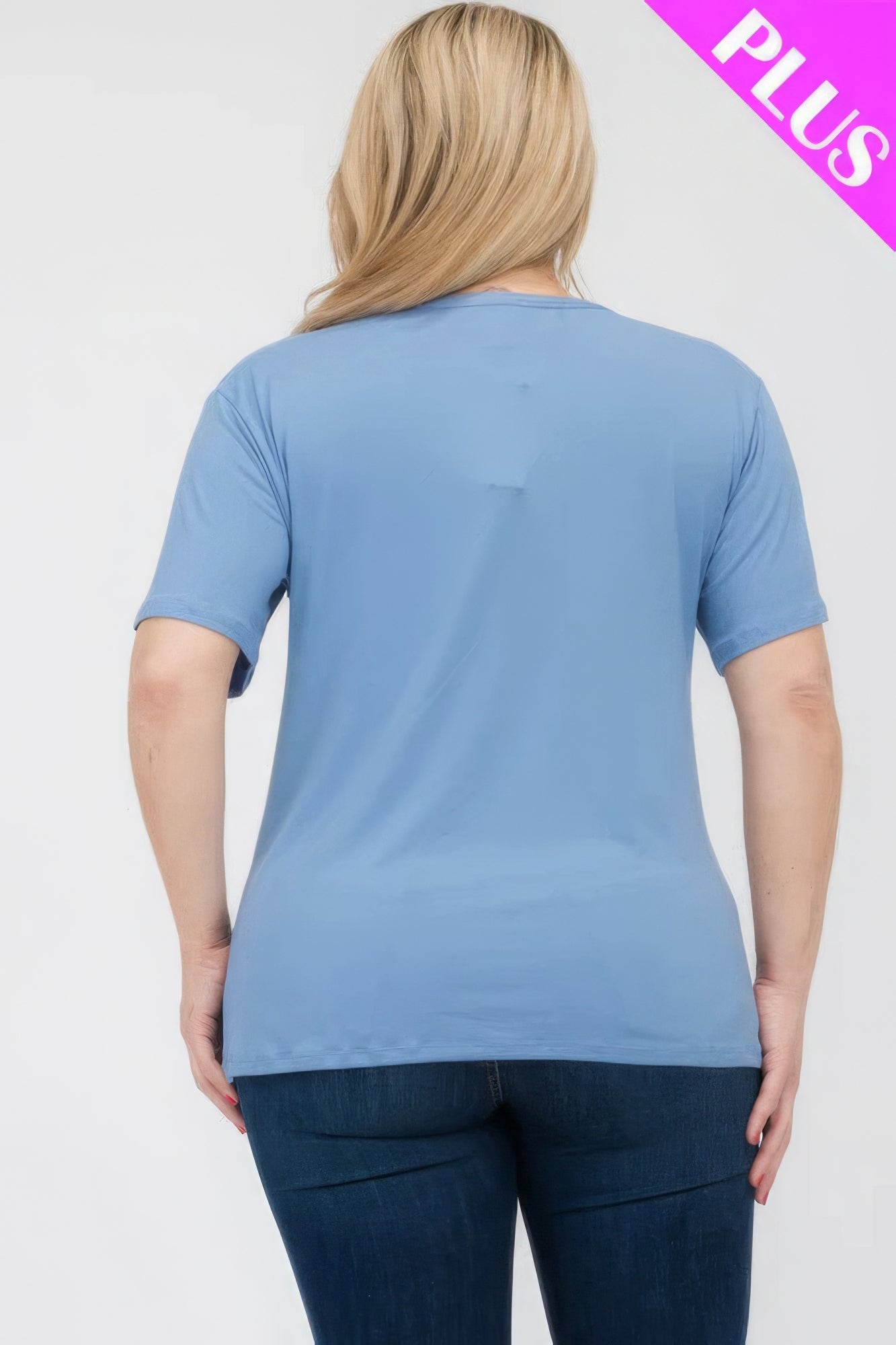 Plus Size Basic Short Sleeve T-Shirt – Soft & Stretchy Polyester-Spandex Blend, Classic Crew Neck, Ideal for Casual Outings & Everyday Wear