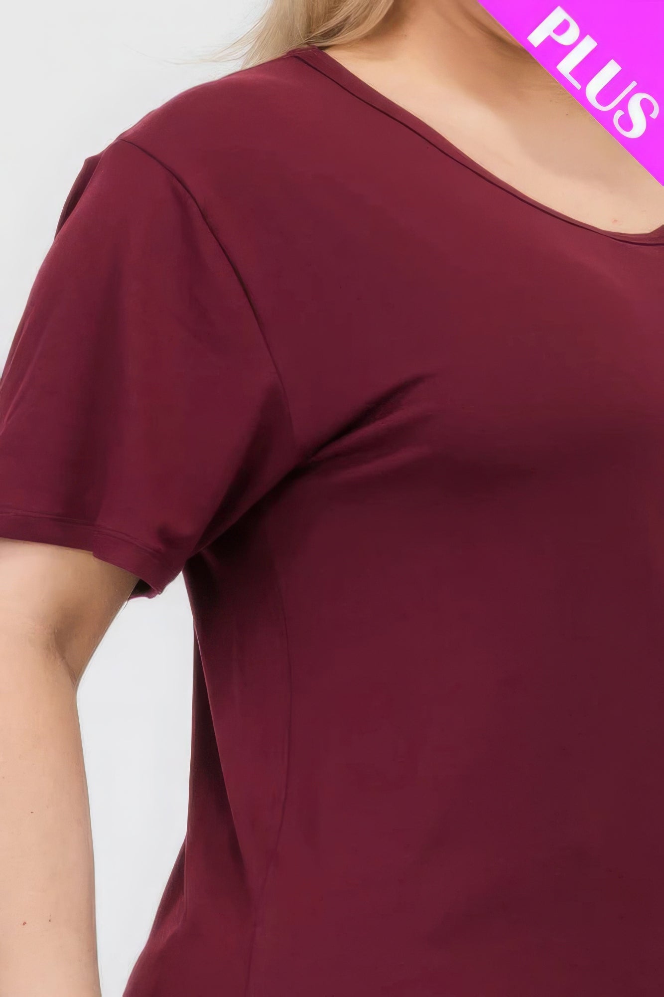 Plus Size Basic Short Sleeve T-Shirt – Soft & Stretchy Polyester-Spandex Blend, Classic Crew Neck, Ideal for Casual Outings & Everyday Wear