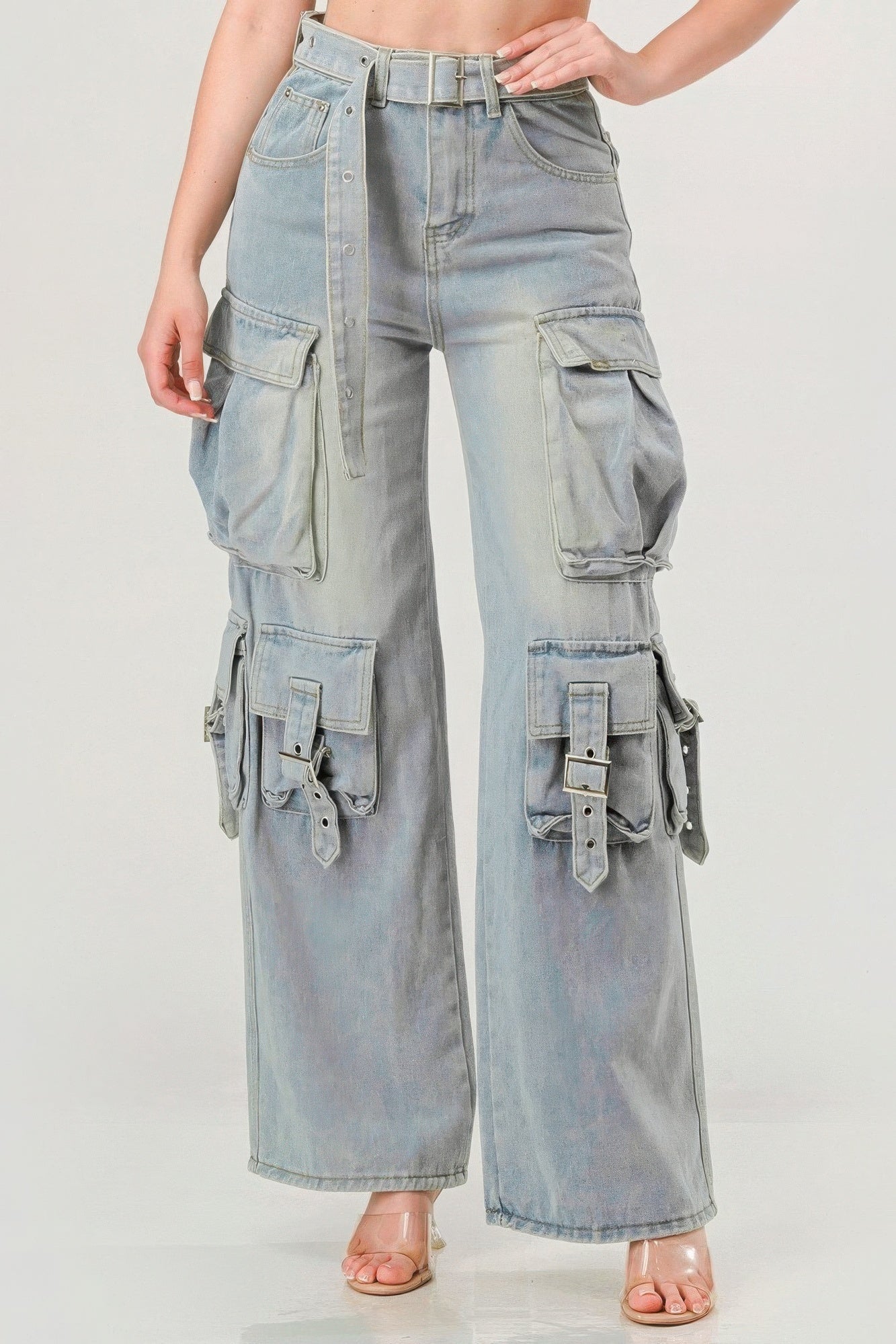 Shop Belted Denim Cargo Jeans for Women – Stylish, Comfortable, and Versatile Fashion for Every Season and Occasion