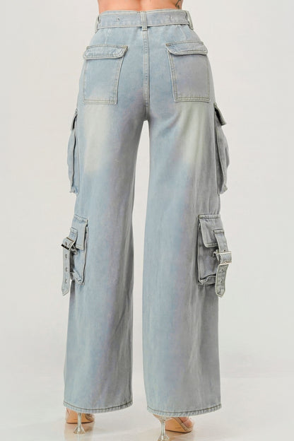 Shop Belted Denim Cargo Jeans for Women – Stylish, Comfortable, and Versatile Fashion for Every Season and Occasion