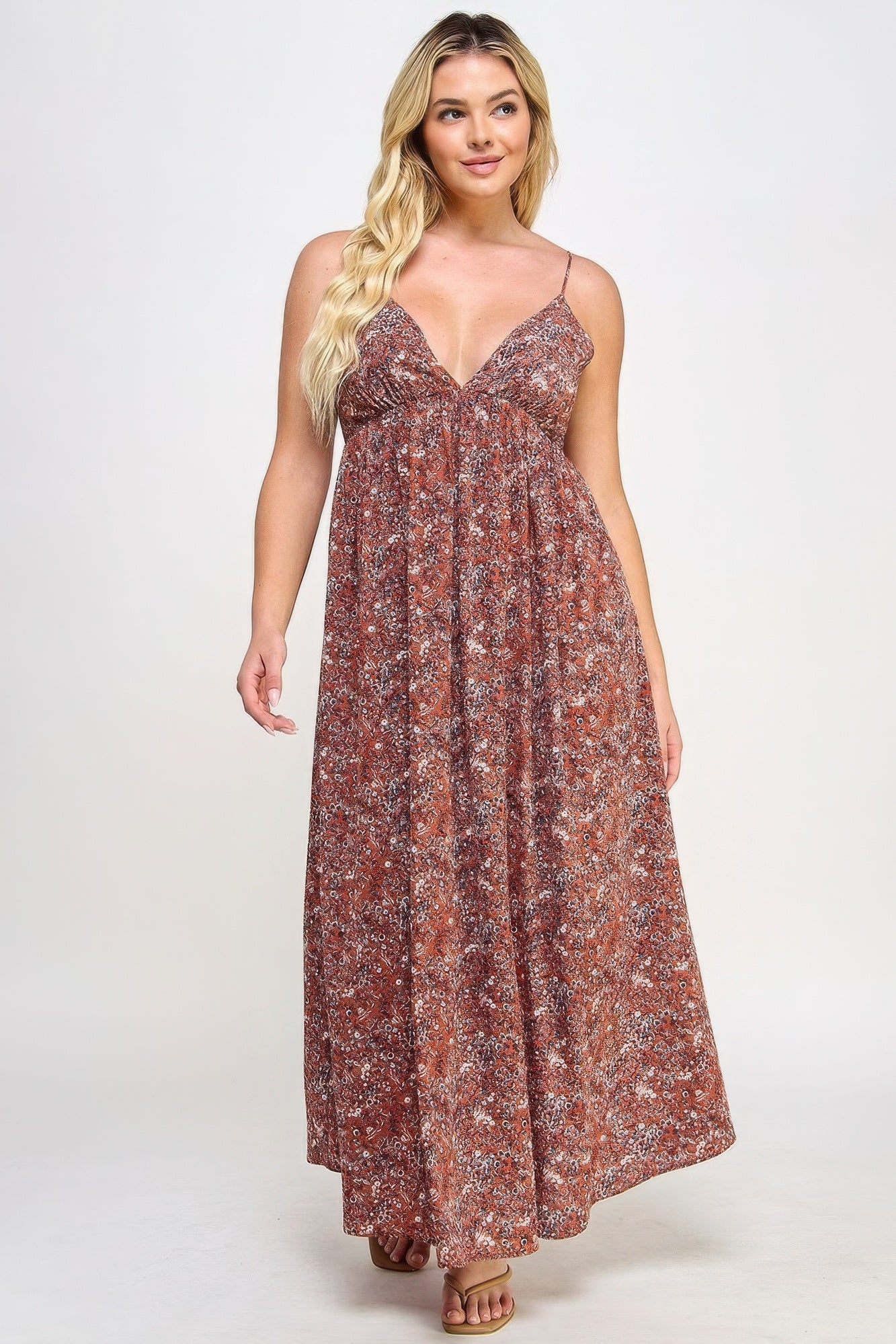 Floral Maxi Dress with Tie-Back | Romantic Silhouette & Flowing Drape for Effortless Charm