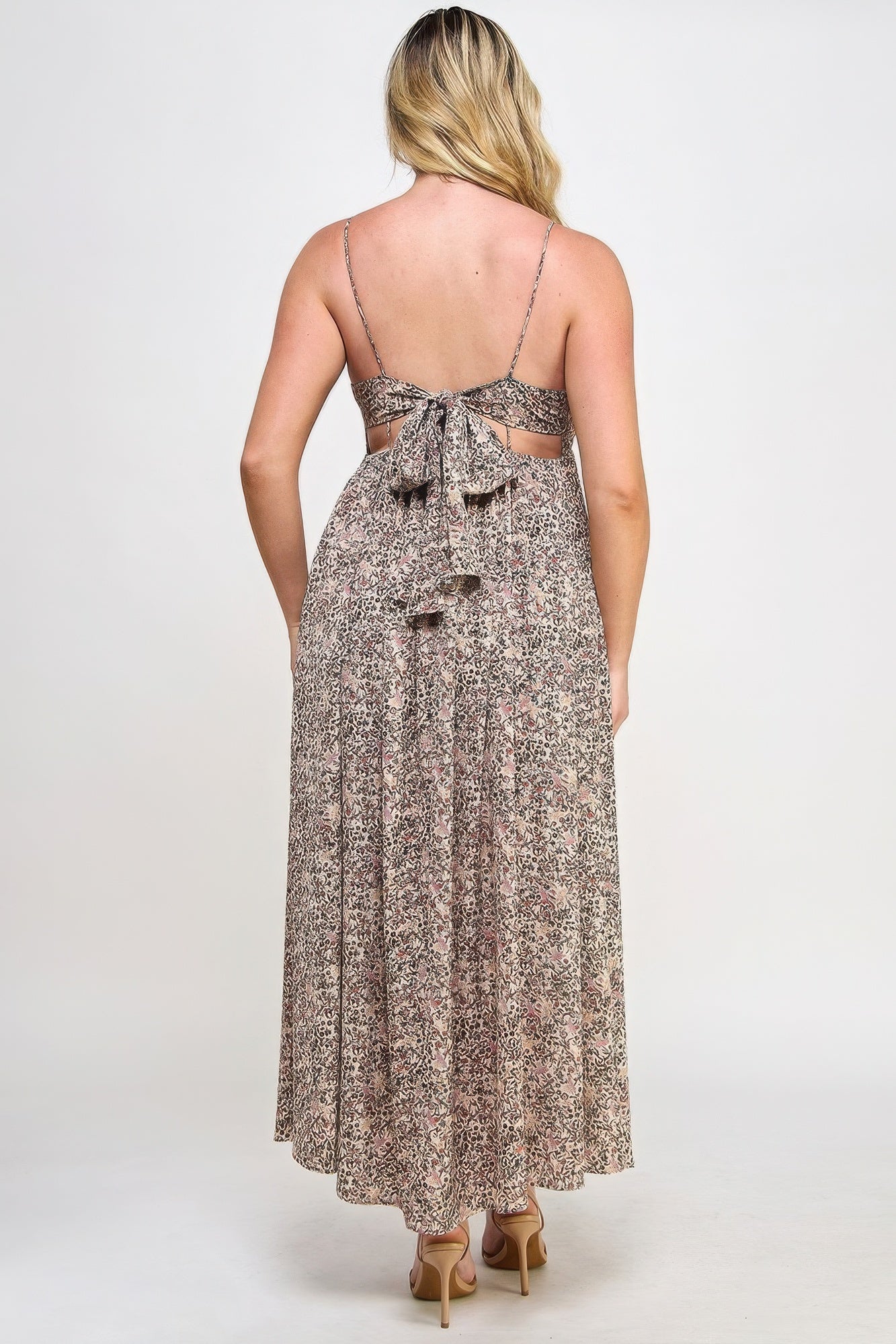 Floral Maxi Dress with Tie-Back | Romantic Silhouette & Flowing Drape for Effortless Charm