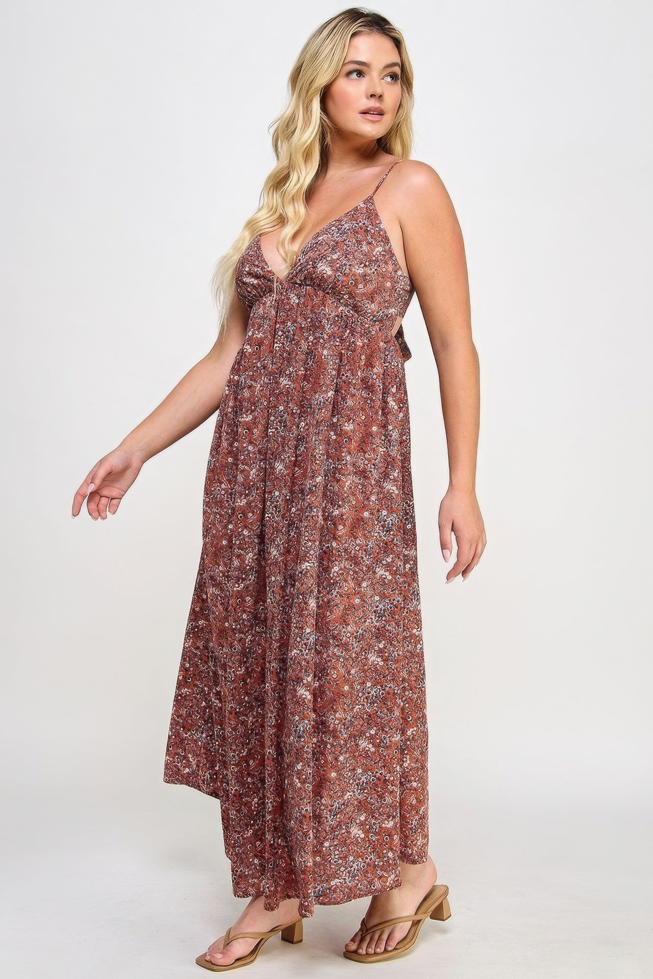 Floral Maxi Dress with Tie-Back | Romantic Silhouette & Flowing Drape for Effortless Charm