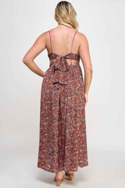 Floral Maxi Dress with Tie-Back | Romantic Silhouette & Flowing Drape for Effortless Charm