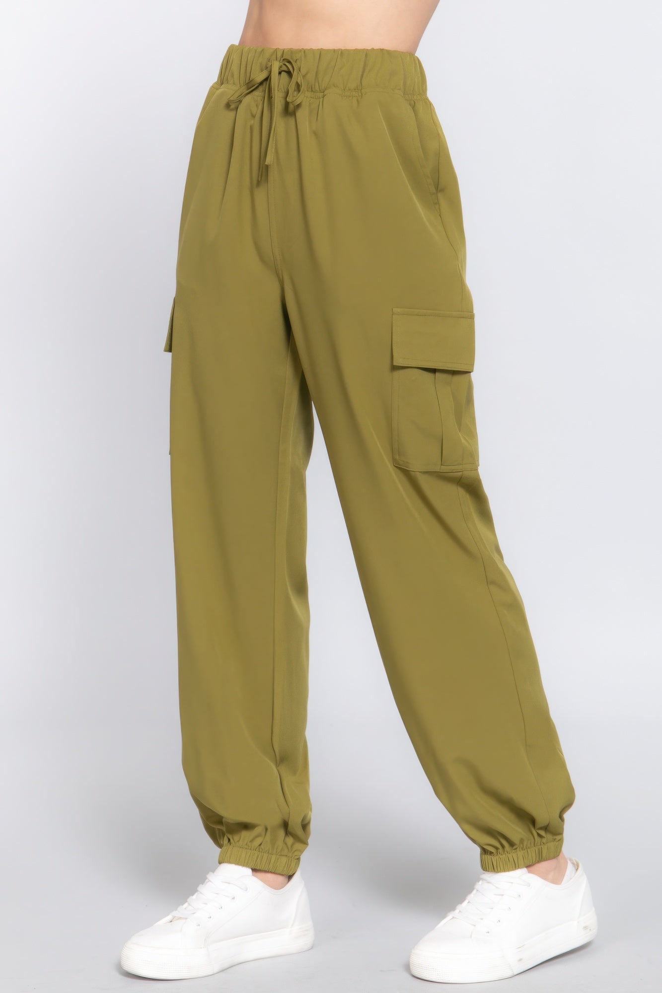 Lightweight Stretch Woven Cargo Jogger Pants - Modern Fit with Elastic Waistband, Functional Cargo Pockets, and Comfortable Polyester-Spandex Blend for Everyday