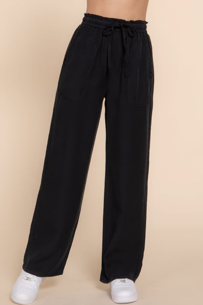 Sustainable Elastic Waist Tencel Long Pants | Soft, Breathable Comfort in Versatile Grey for Casual & Work Wear