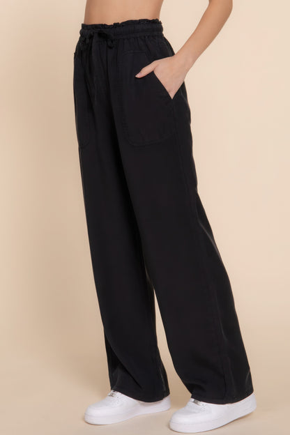 Sustainable Elastic Waist Tencel Long Pants | Soft, Breathable Comfort in Versatile Grey for Casual & Work Wear