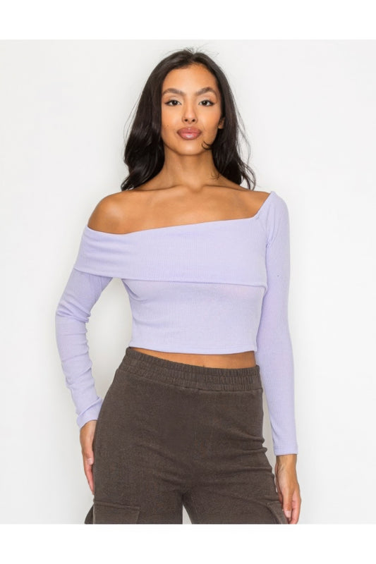 Shop Bardot Ribbed Long Sleeve Crop Top – Stylish, Comfortable & Trendy Women's Fashion for Every Occasion