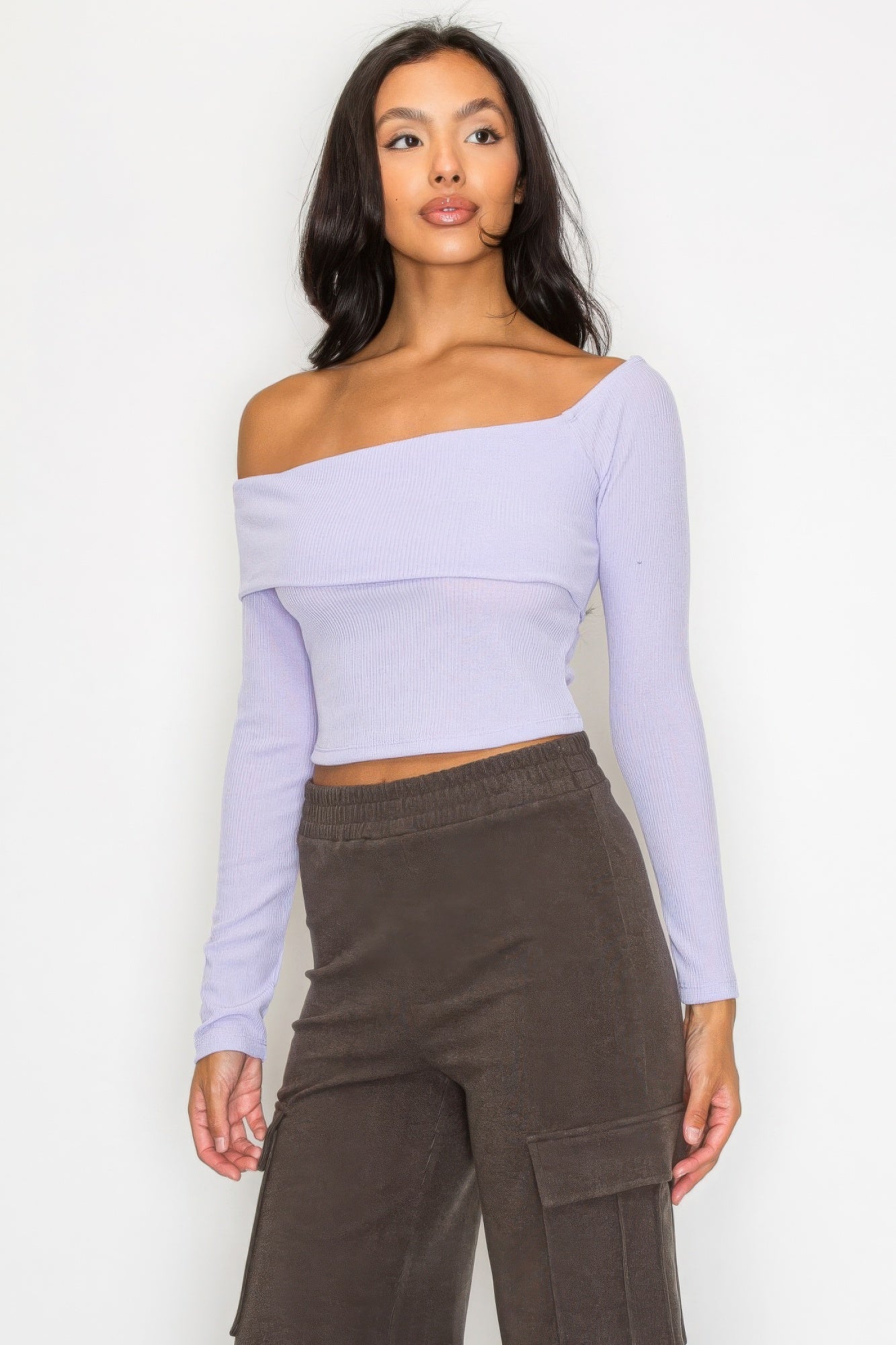 Shop Bardot Ribbed Long Sleeve Crop Top – Stylish, Comfortable & Trendy Women's Fashion for Every Occasion