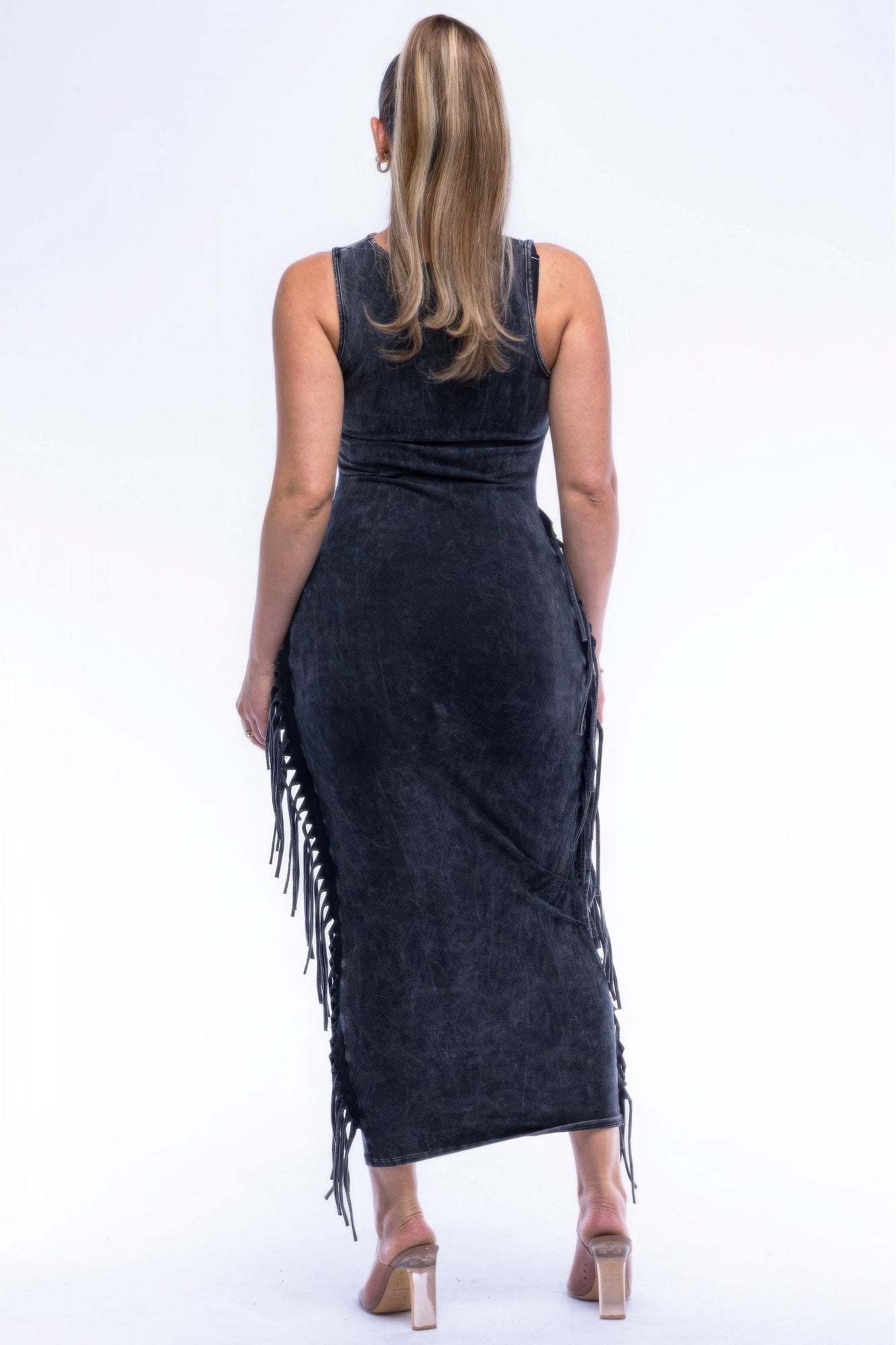 Fringe Cut-Out Maxi Dress for Women – Bold Design, Soft Stretch Comfort, Perfect Fit with 95% Cotton and 5% Spandex Blend