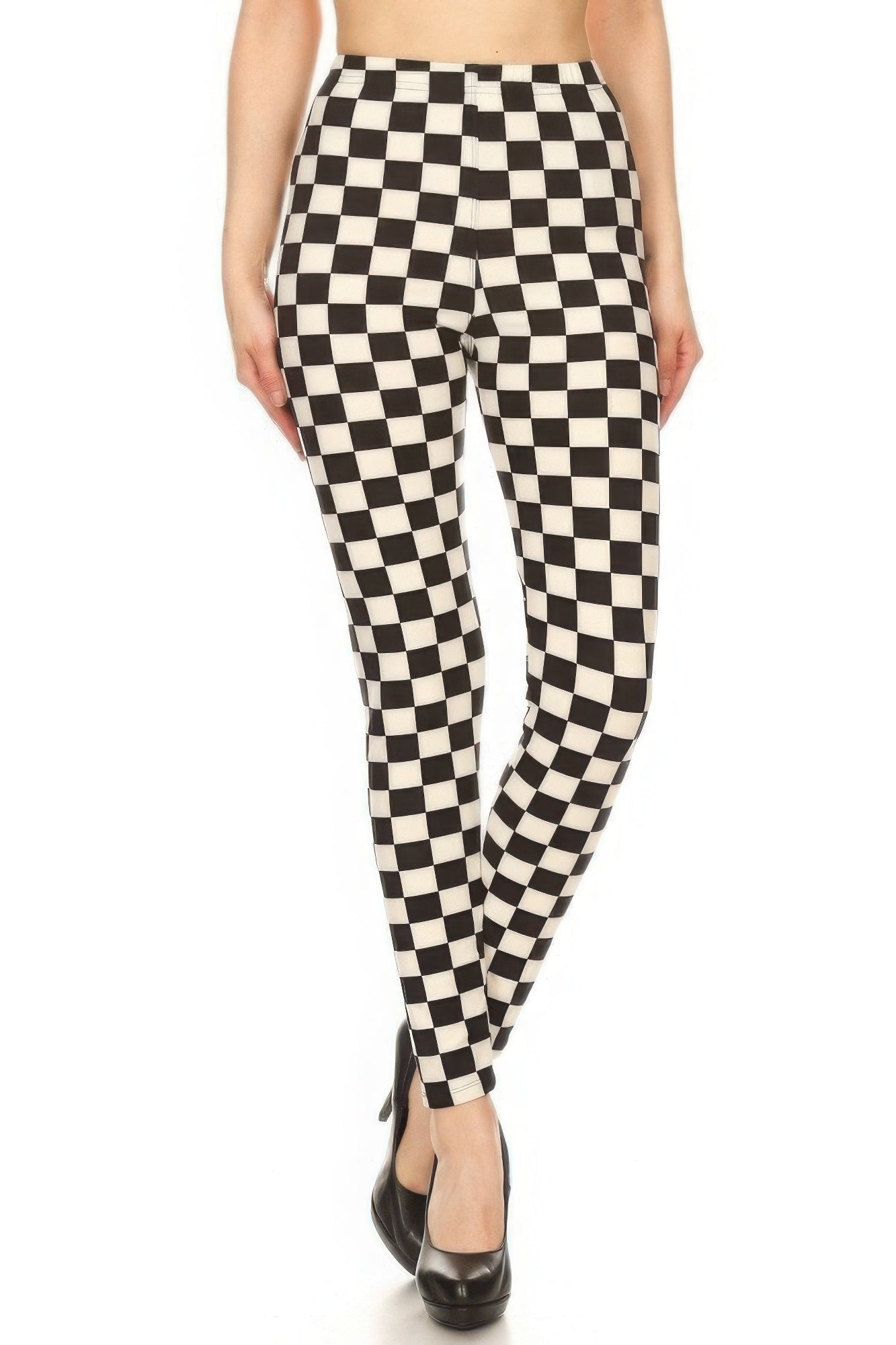 Shop Checkered Printed High-Waisted Leggings – Trendy, Comfortable, and Stylish Bottoms for Effortless Everyday Wear